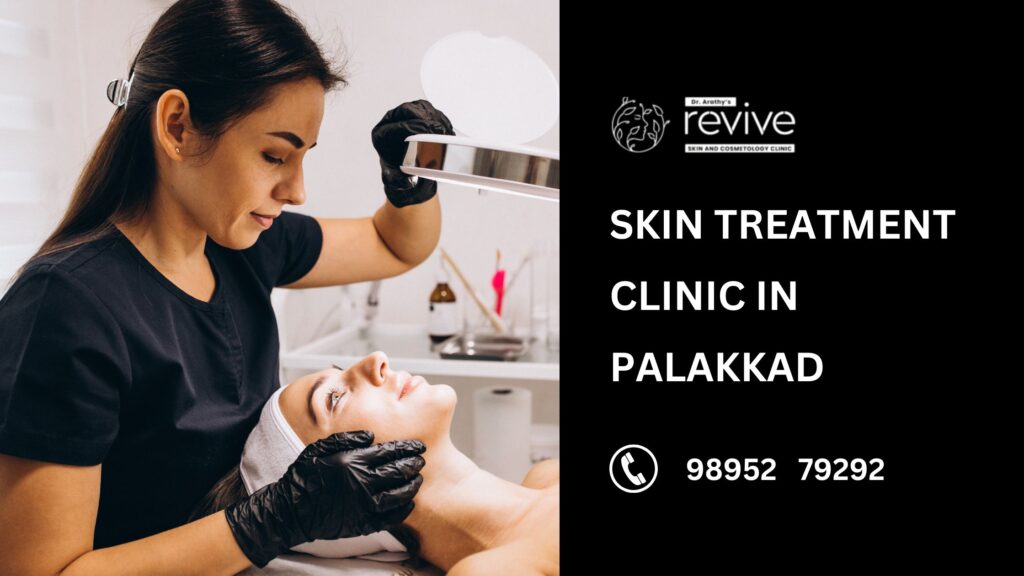 Revive Skin and Cosmetology Clinic Exterior – The modern and welcoming entrance of Revive Skin and Cosmetology Clinic in Palakkad.