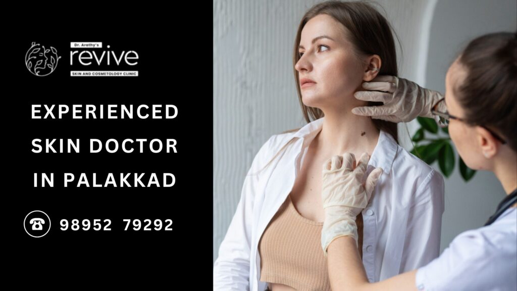 Revive Skin & Cosmetology Clinic in Palakkad, led by Dr. Arathy Jerald, offering advanced dermatology and cosmetic treatments like chemical peeling, PRP therapy, Botox, and laser treatments.