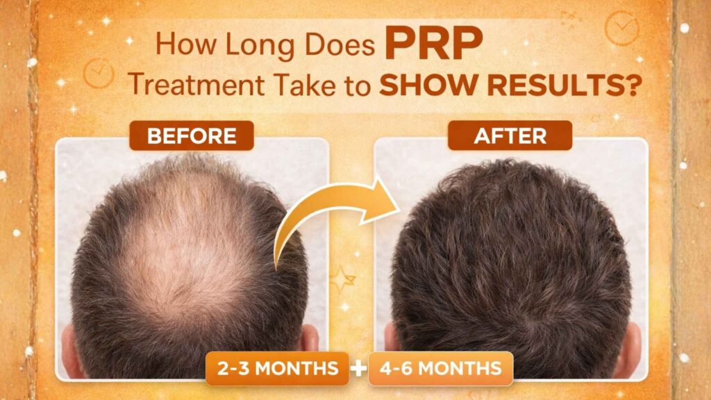 How long does PRP treatment take to show results before and after hair growth transformation