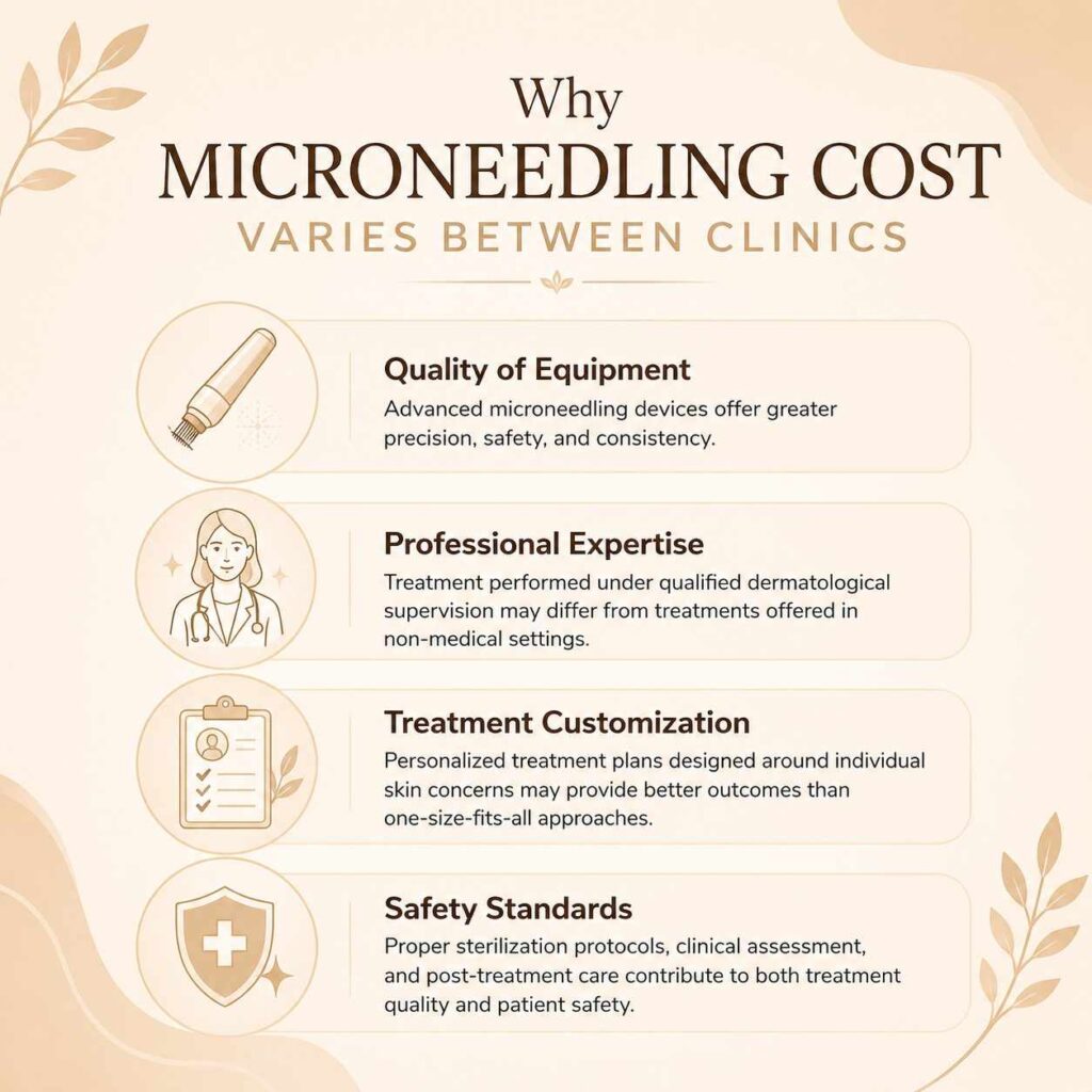 Why Microneedling Cost varies between clinics based on equipment quality, professional expertise, treatment customization, and safety standards