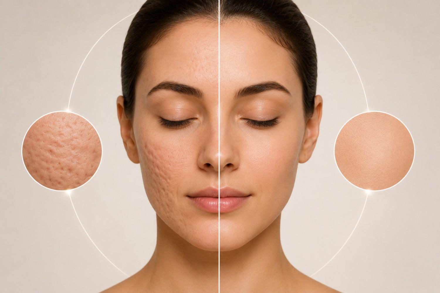 Scar reduction before and after comparison