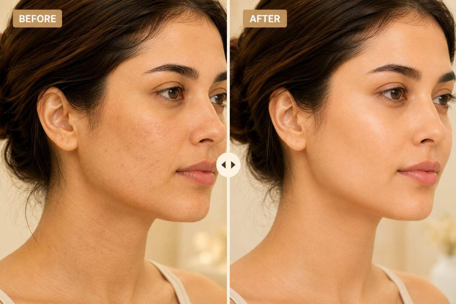 before after glutathione injection HA Rejuve™ Results with Glutathione
