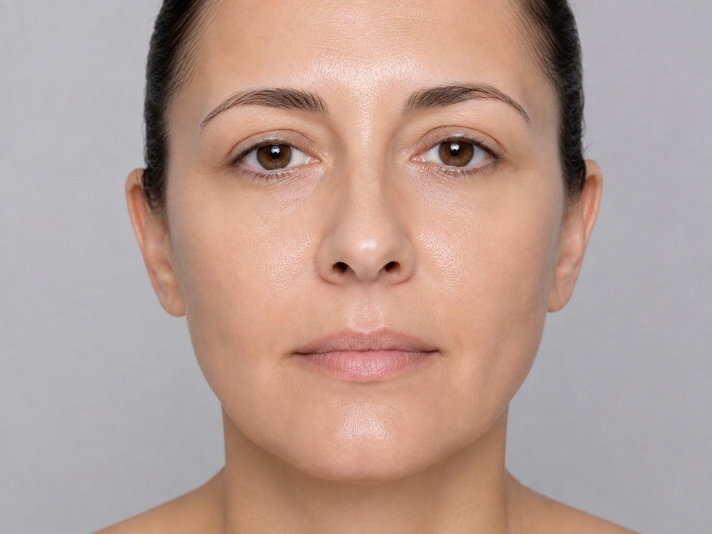 Face after skin boosting treatment showing improved hydration