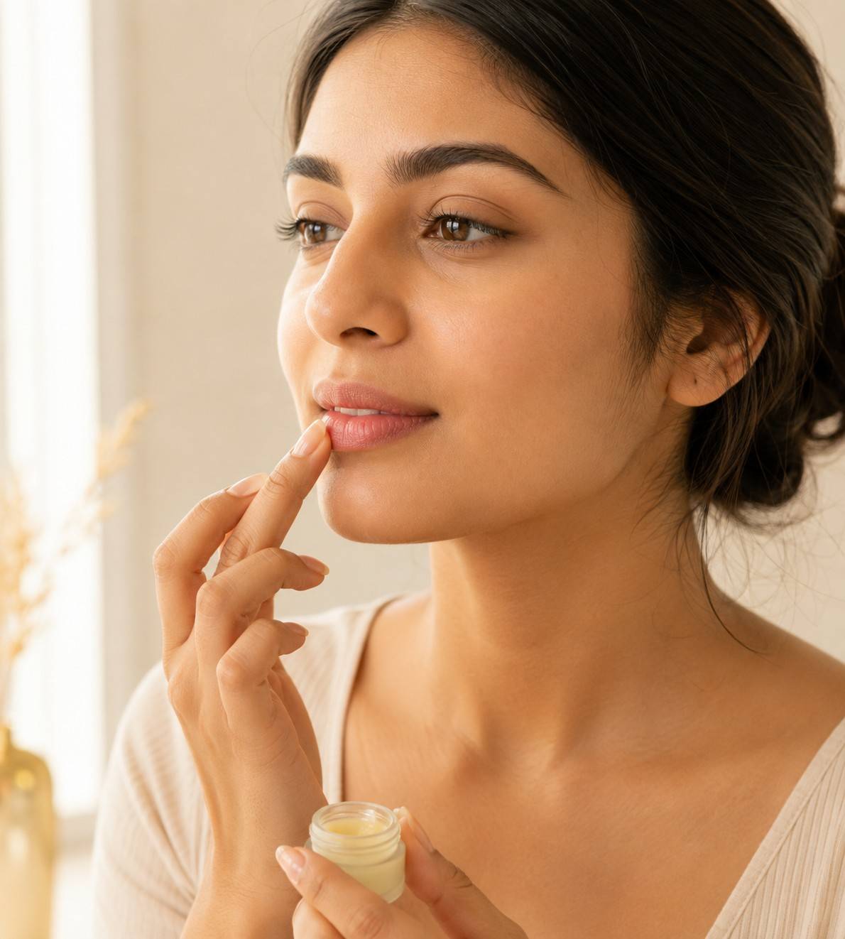 Aftercare routine following lip tone correction treatment