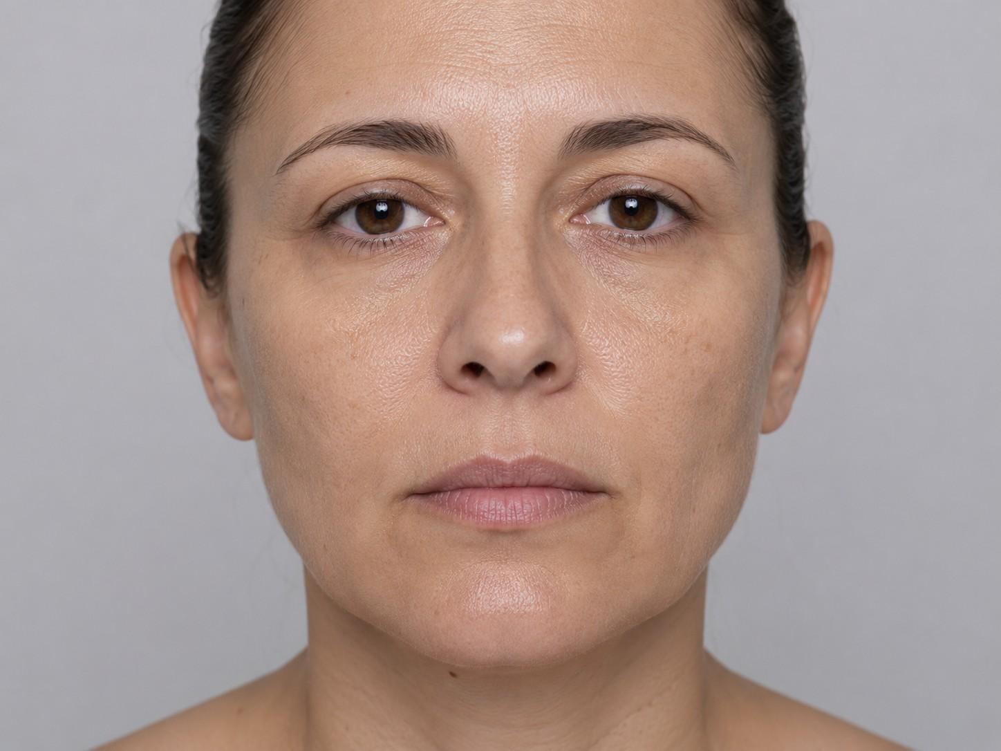 Face before skin boosting treatment