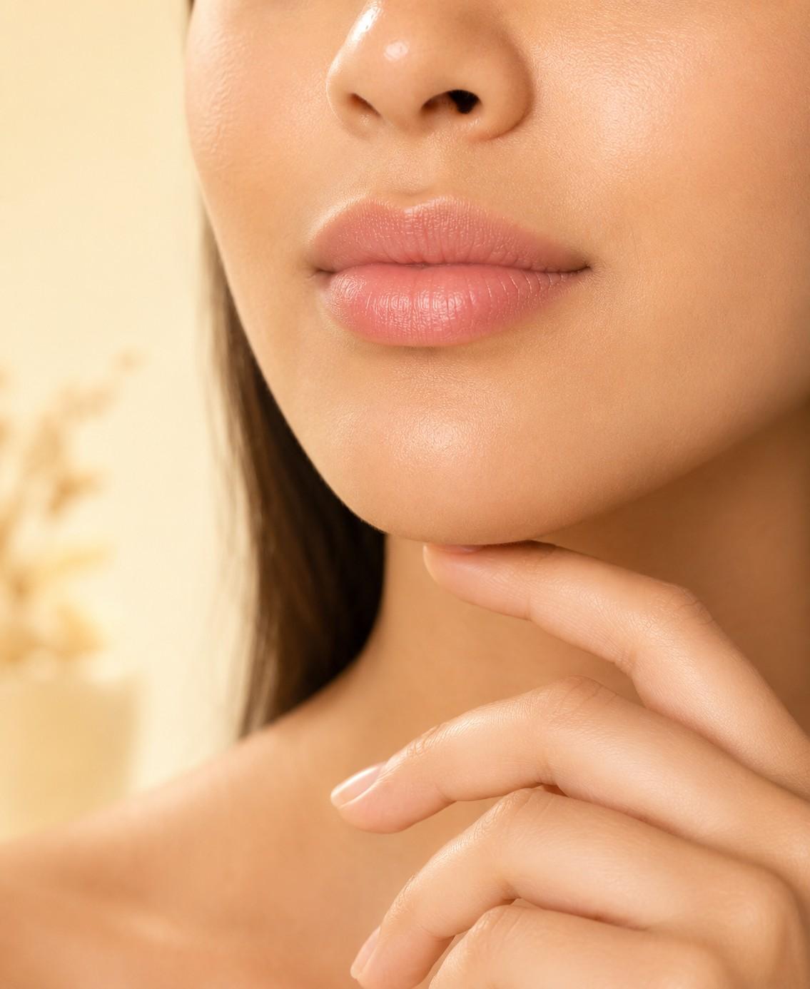 Benefits of lip pigmentation correction shown on smooth lips