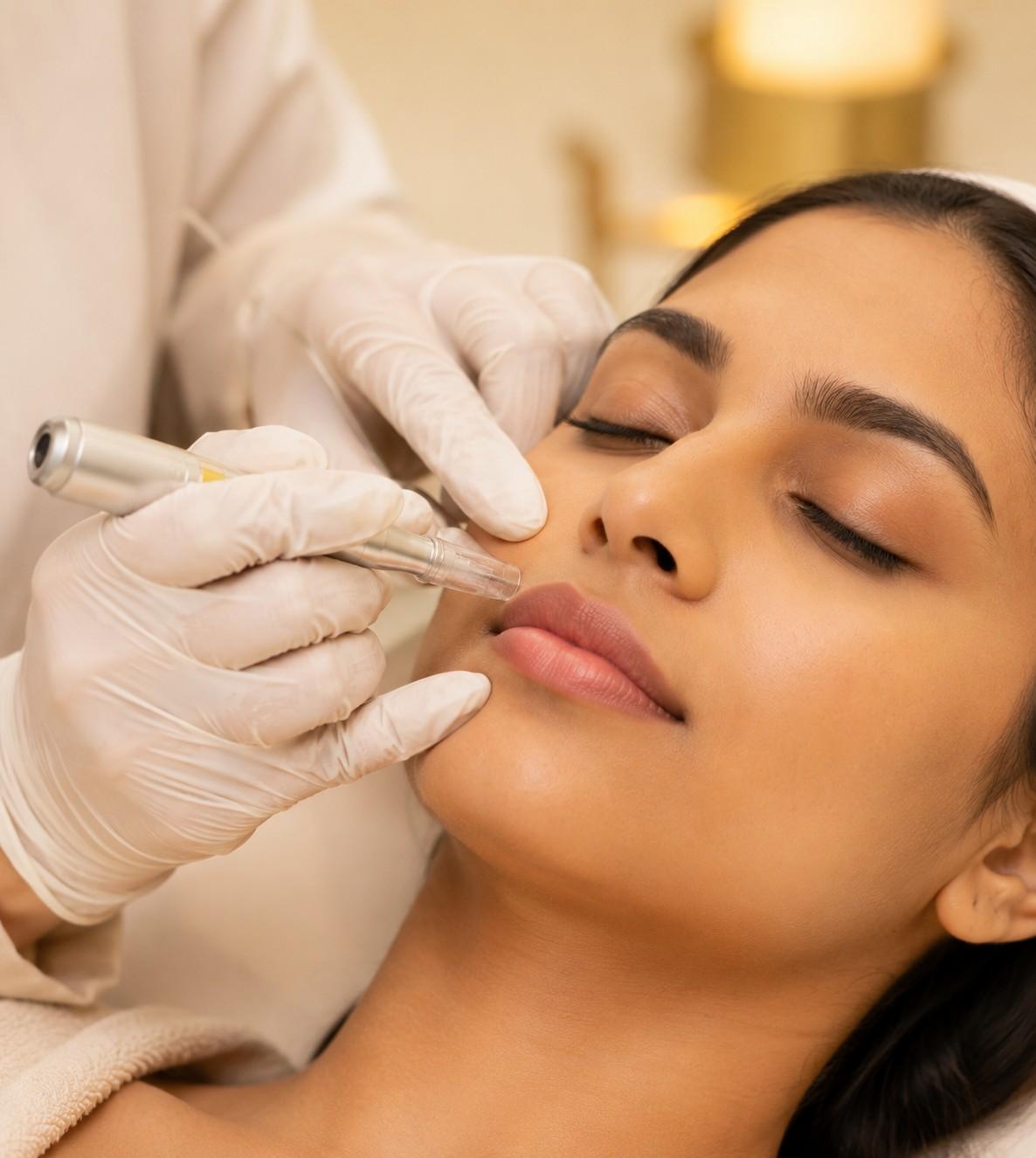 Step by step lip pigmentation correction procedure at Revive Skin Clinic