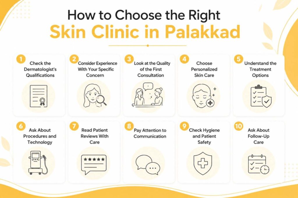 How to Choose the Right Skin Clinic in Palakkad with 10 factors to consider when selecting a dermatologist